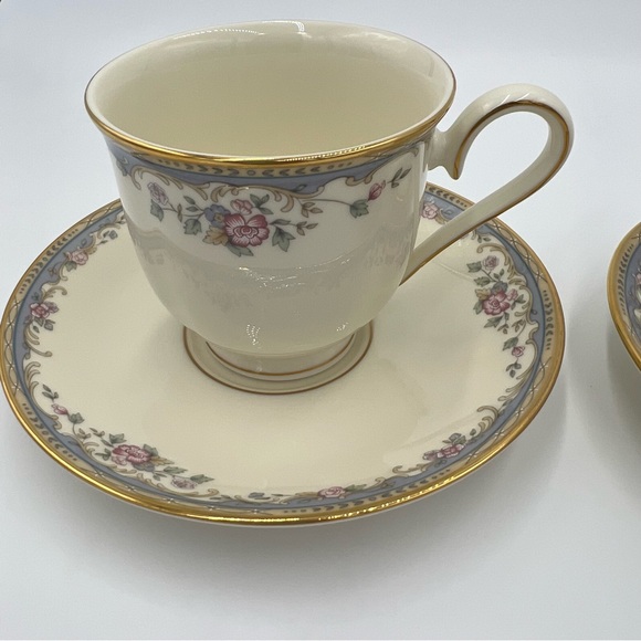 LENOX SOUTHERN VISTA FOOTED CUP AND SAUCER SET OF TWO - Picture 6 of 9